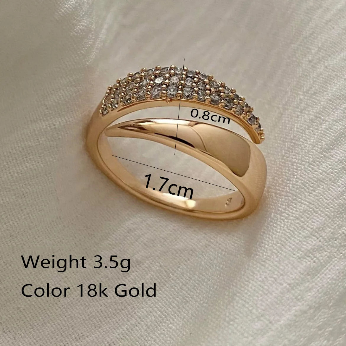 Rings for Women Natural Stone Inlaid in Hollow Metal Texture Ring